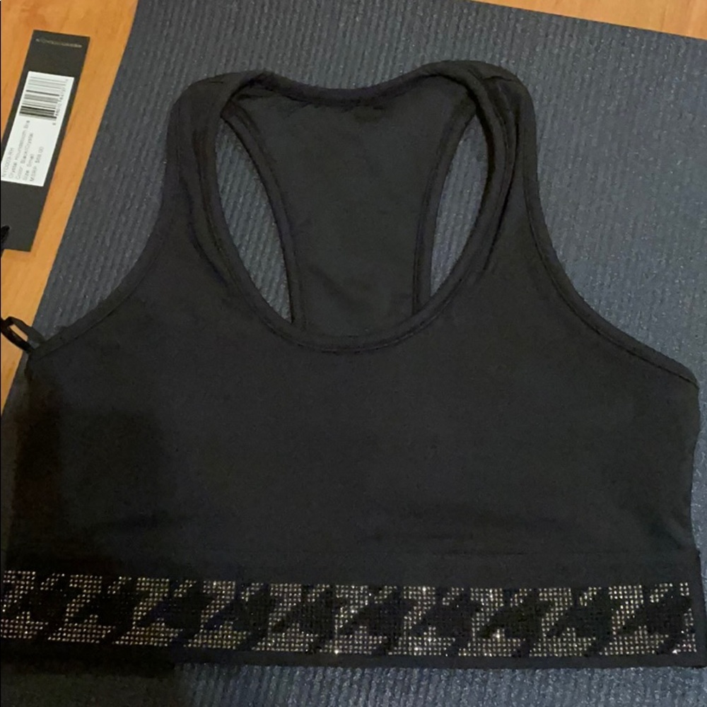 Noli black line crystal houndstooth bra